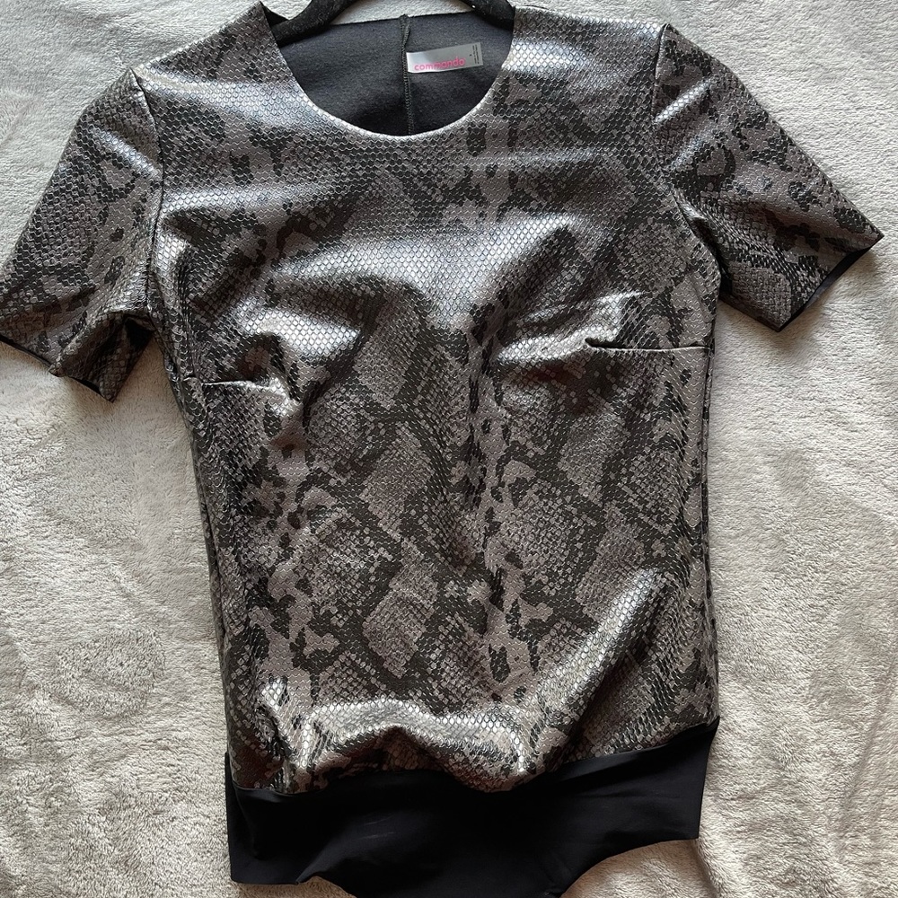 commando snake print body suit